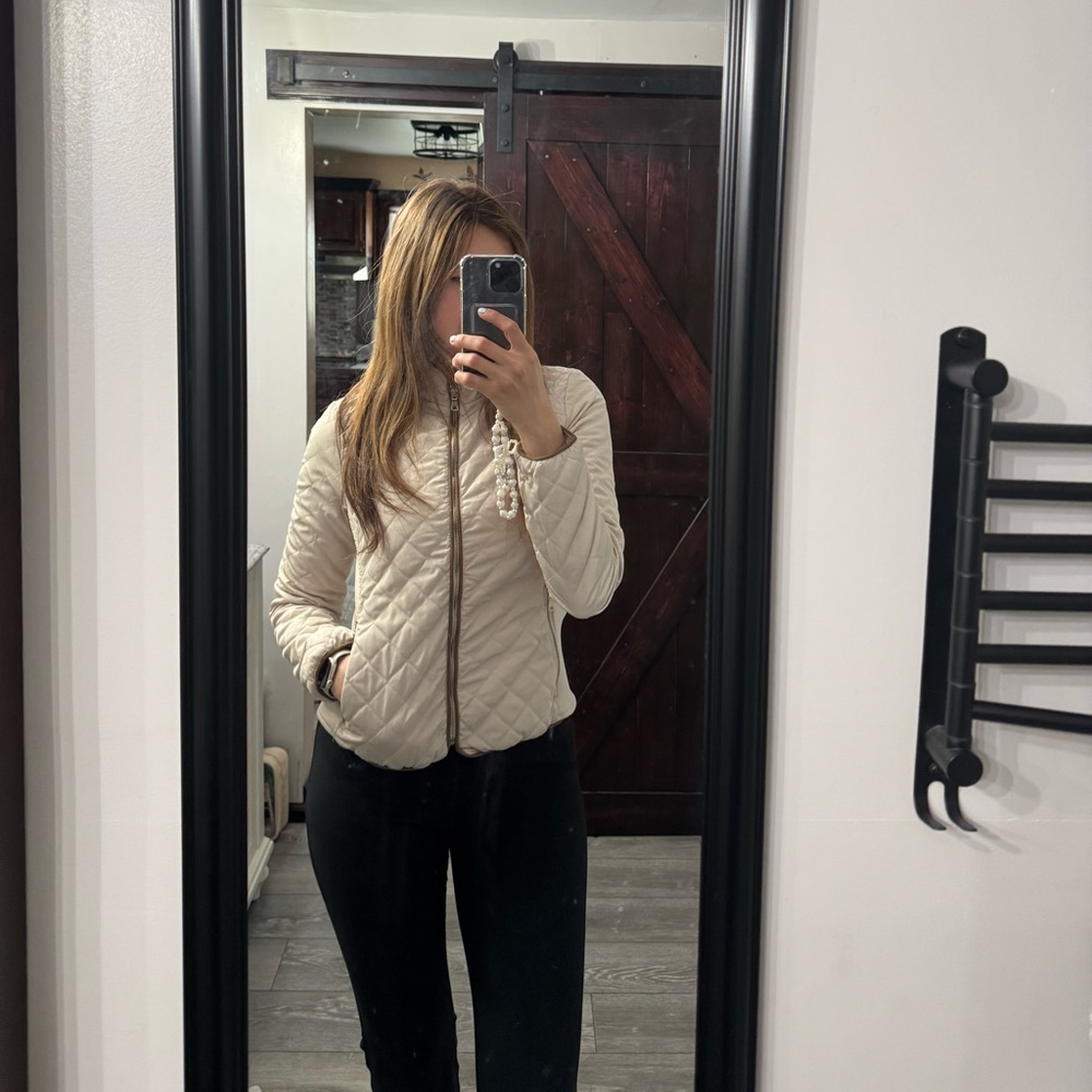 Women's Cream Quilted Jacket